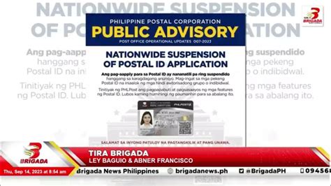 Nationwide Suspension of Postal ID Application.